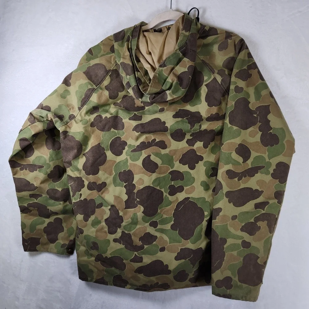 Vtg Cabelas Duck Camo Hunting Jacket Made USA Size L Frog‎ Camouflage